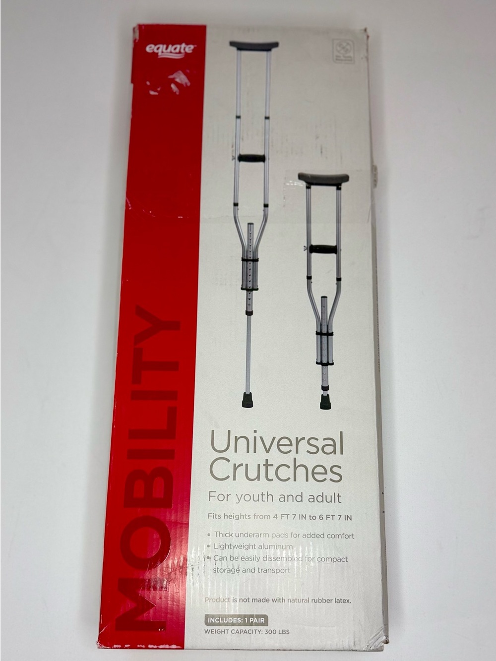equate Universal Crutches - Silver/Black